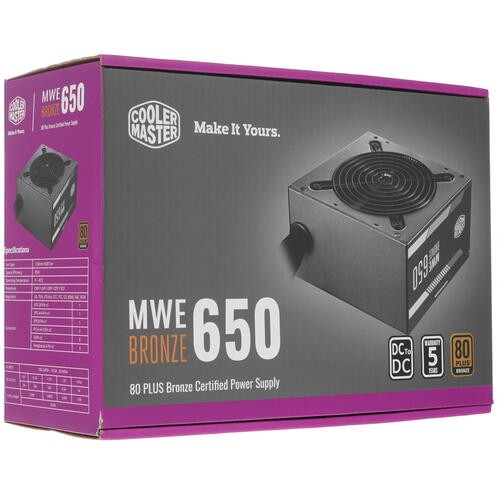 Блок питания Cooler Master 650W MWE Bronze V2 MPE-6501-ACAAB-EU