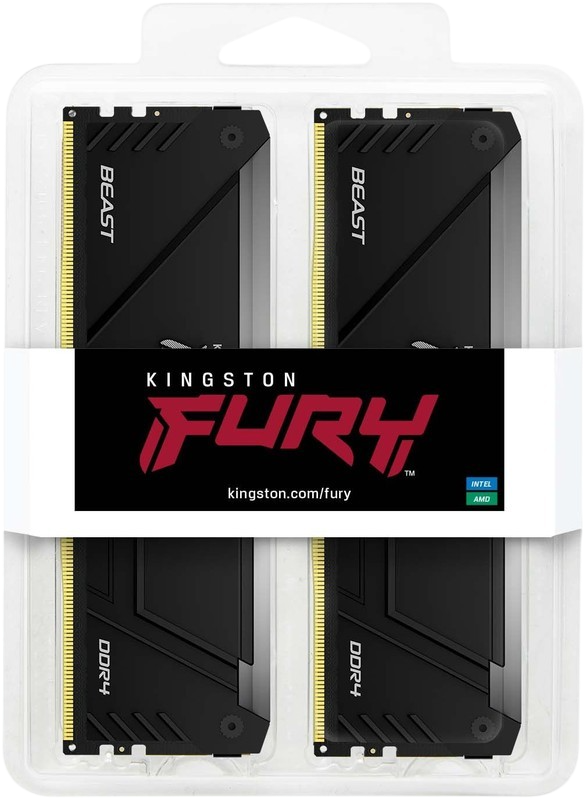 Оперативная память 32 Gb 3200 MHz Kingston FURY Beast RGB Black (KF432C16BB2AK2/32)