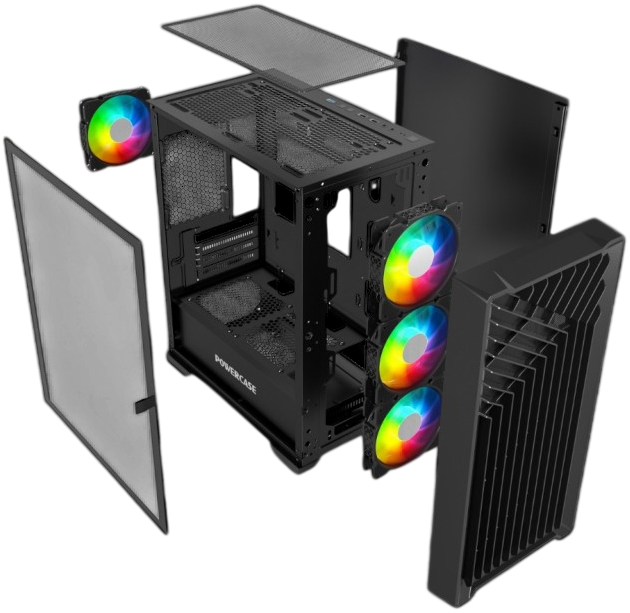 Компьютерный корпус Powercase MISTRAL Micro X4B TG Black (CMMXB-L4)