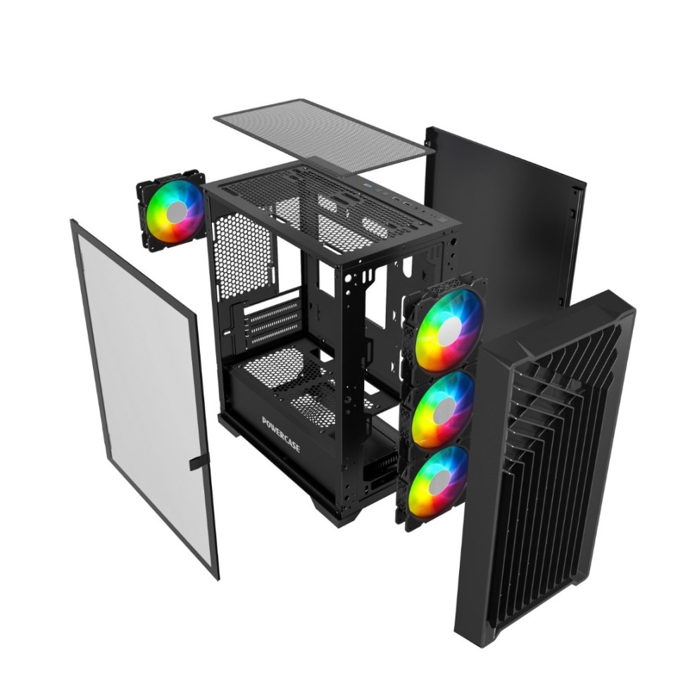 Компьютерный корпус Powercase MISTRAL Micro X4B TG Black (CMMXB-L4)