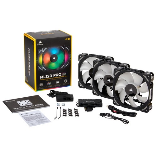Комплект вентиляторов для корпуса Corsair ML120 (CO-9050076-WW) PRO RGB LED 3 Fan Pack