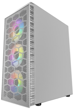 Компьютерный корпус Powercase Mistral MESH Z4С TG LED White (CMIZ4CW-L4)