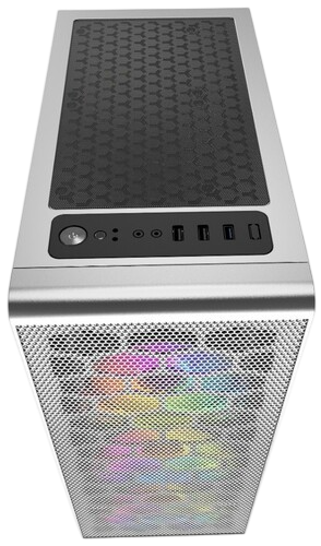 Компьютерный корпус Powercase Mistral MESH Z4С TG LED White (CMIZ4CW-L4)