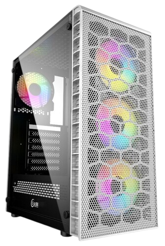 Компьютерный корпус Powercase Mistral MESH Z4С TG LED White (CMIZ4CW-L4)