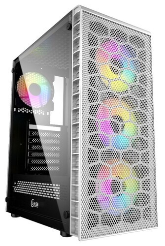 Компьютерный корпус Powercase MISTRAL MESH Z4С TG LED White CMIZ4CW-L4