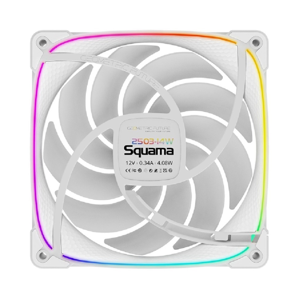 Вентилятор для корпуса Geometric Future Squama 2503W-14 Single Pack ARGB White (1F2503W114000)