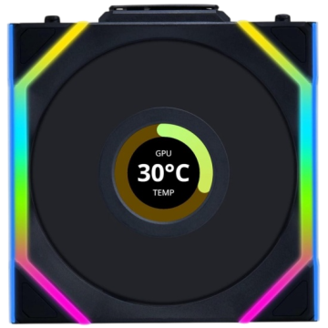 Вентилятор для корпуса Lian Li UNI FAN SL WIRELESS LCD 120 Reverse Blade ARGB Black (G99.12RSLLCD1W1B.R0)