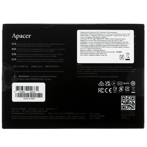 Твердотельный накопитель Apacer 512 Gb (AP512GAS2280Q4L-1)