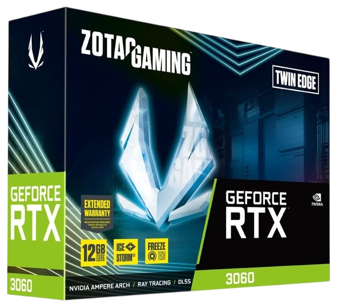 Видеокарта ZOTAC (ZT-A30600E-10M) GeForce RTX 3060 12GB Twin Edge