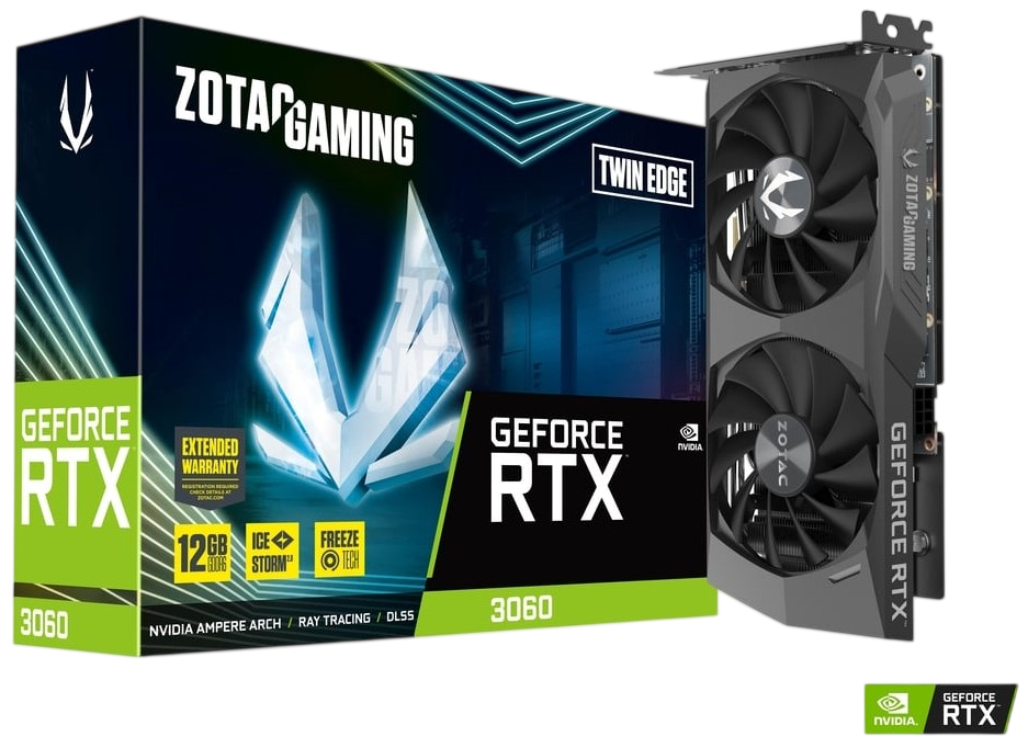 Видеокарта ZOTAC (ZT-A30600E-10M) GeForce RTX 3060 12GB Twin Edge