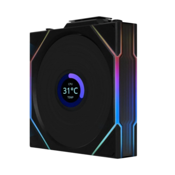 Комплект вентиляторов для корпуса Lian Li UNI FAN TL WIRELESS LCD 120 12TLLCD1W3B ARGB Black (G99.12TLLCD1W3B.R0)