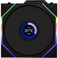 Комплект вентиляторов для корпуса Lian Li UNI FAN TL WIRELESS LCD 120 12TLLCD1W3B ARGB Black (G99.12TLLCD1W3B.R0)