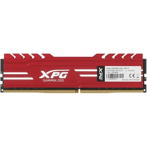 Оперативная память 8 Gb 3200 MHz ADATA XPG GAMMIX D10 Red (AX4U32008G16A-SR10)