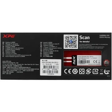 Оперативная память 8 Gb 3200 MHz ADATA XPG GAMMIX D10 Red (AX4U32008G16A-SR10)
