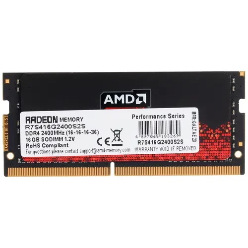 Оперативная память 16 Gb 2400 MHz AMD SODIMM R7 PERFOMANCE SERIES RTL (R7S416G2400S2S)
