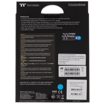 Оперативная память 16 Gb 4400 MHz Thermaltake TOUGHRAM Black (R017D408GX2-4400C19A)