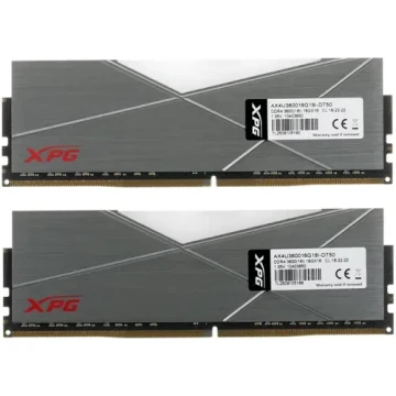 Оперативная память 32 Gb 3600 MHz ADATA XPG SPECTRIX D50 RGB Grey (AX4U360016G18I-DT50)