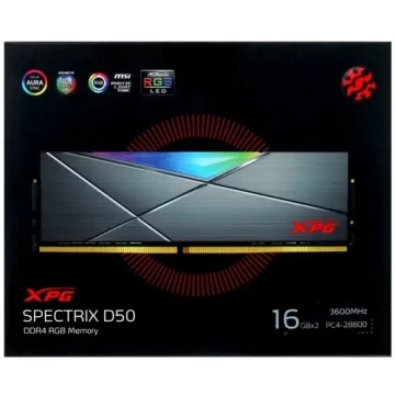 Оперативная память 32 Gb 3600 MHz ADATA XPG SPECTRIX D50 RGB Grey (AX4U360016G18I-DT50)