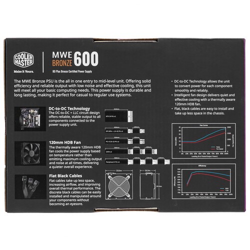 Блок питания Cooler Master 600W MWE Bronze V2 600 MPE-6001-ACAAB-EU