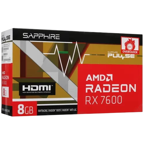 Видеокарта Sapphire (11324-01-20G) Radeon RX 7600 8GB PULSE