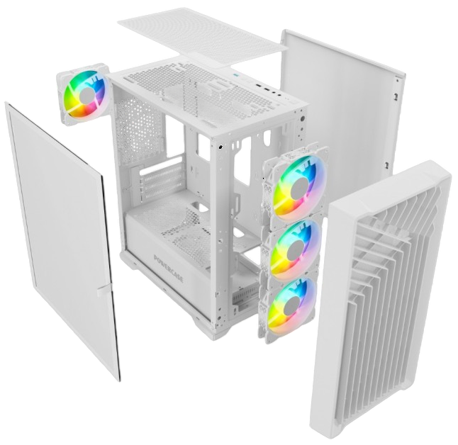 Компьютерный корпус Powercase MISTRAL Micro X4W TG White (CMMXW-L4)