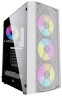 Компьютерный корпус Powercase RHOMBUS MESH X4 TG LED White CMRMW-L4