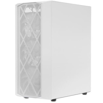 Компьютерный корпус Powercase RHOMBUS MESH X4 TG LED White (CMRMW-L4)