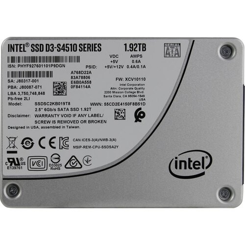 Твердотельный накопитель Intel 1920 Gb DC D3-S4510 SSDSC2KB019T801