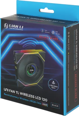 Вентилятор для корпуса Lian Li UNI FAN TL WIRELESS LCD 120 Reverse Blade 12RTLLCD1W1B ARGB Black (G99.12RTLLCD1W1B.R0)