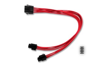 Кабель-удлинитель для питания процессора Deepcool EC300-CPU8P-RD (моддинг, 8pin (4+4), красный, 300мм)