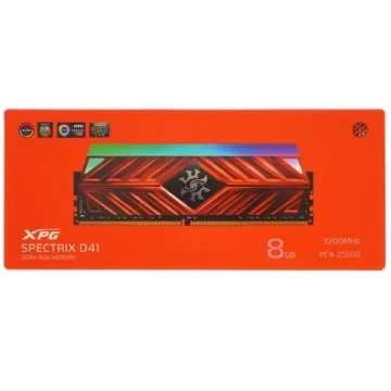 Оперативная память 8 Gb 3200 MHz ADATA XPG SPECTRIX D41 RGB Red (AX4U32008G16A-SR41)