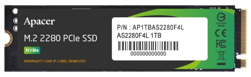 Твердотельный накопитель Apacer 1000 Gb (AP1TBAS2280F4L-1)