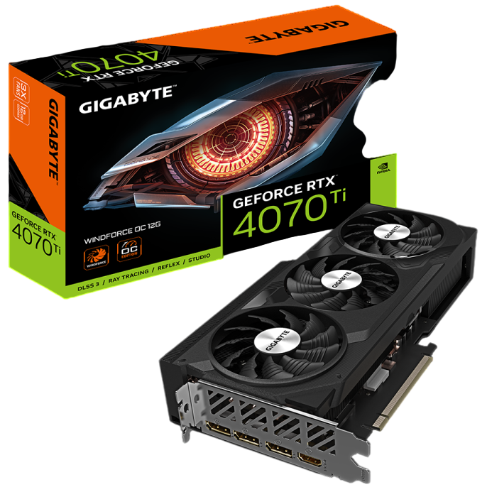 Видеокарта Gigabyte (GV-N407TWF3OC-12GD) GeForce RTX 4070 Ti 12GB WINDFORCE OC