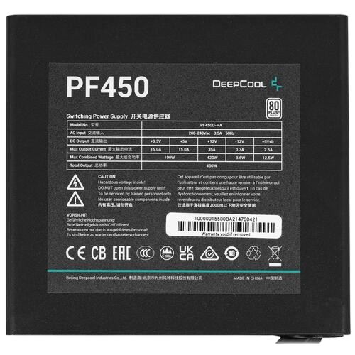 Блок питания Deepcool 450W PF450 (R-PF450D-HA0B-EU)