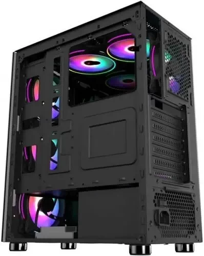 Корпус 1STPLAYER FIRE DANCING V3-A / ATX, tempered glass / 4x 120mm LED fans inc. / V3-A-4R1