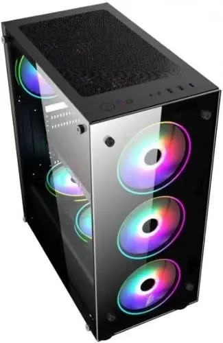 Корпус 1STPLAYER FIRE DANCING V3-A / ATX, tempered glass / 4x 120mm LED fans inc. / V3-A-4R1