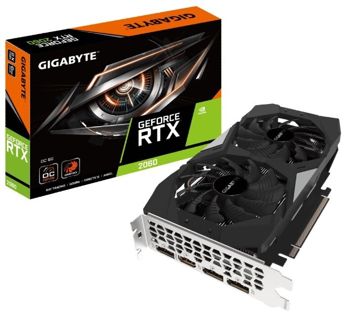 Видеокарта GIGABYTE (GV-N2060OC-6GD V2) GeForce RTX 2060 6GB OC V2