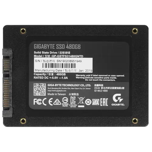 Твердотельный накопитель Gigabyte 480 Gb (GP-GSTFS31480GNTD)