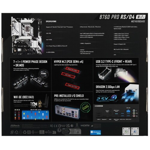 Материнская плата ASRock B760 PRO RS/D4 WIFI