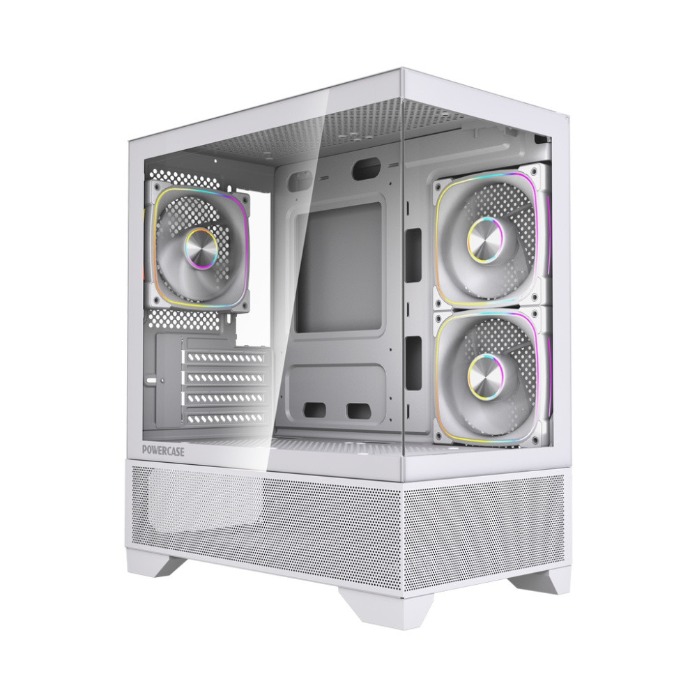 Компьютерный корпус Powercase Vision Micro M4W TG ARGB White (CVMM4W-A3)