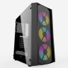 Компьютерный корпус Powercase RHOMBUS X3 MESH LED TG Black CMRMX-L3