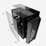 Компьютерный корпус Powercase RHOMBUS X3 MESH LED TG Black CMRMX-L3
