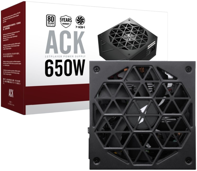 Блок питания 1STPLAYER 650W ACK Black (HA-650AC1)