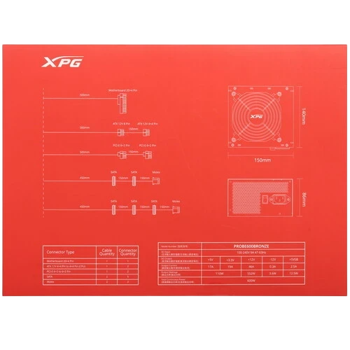 Блок питания ADATA XPG 600W PROBE (PROBE600B-BKCEU)