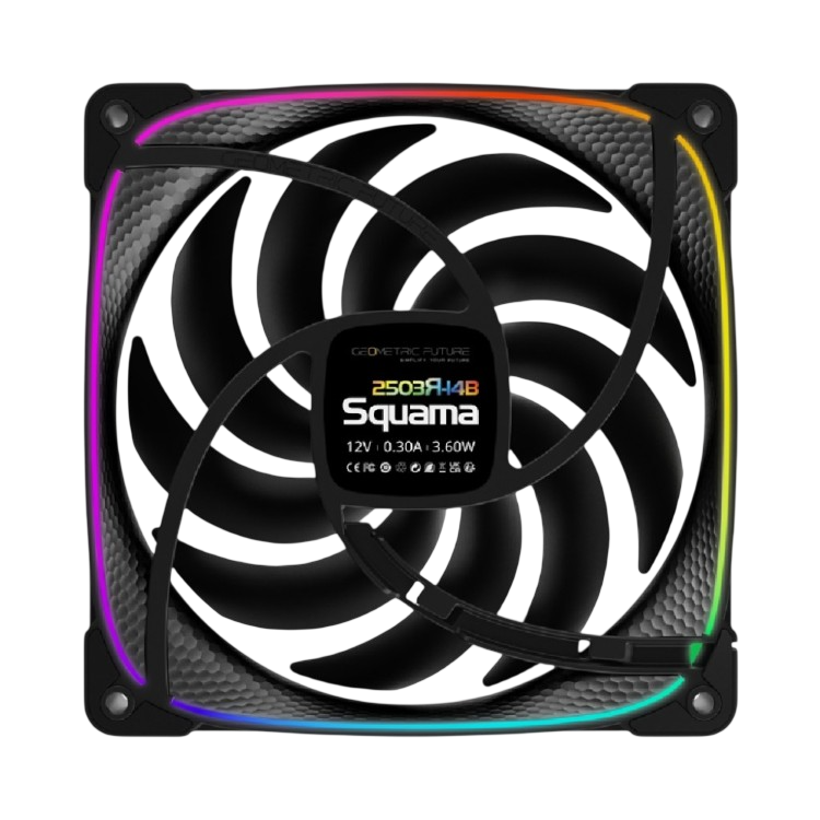 Вентилятор для корпуса Geometric Future Squama 2503RB-14 Reverse ARGB Black (1F2503R114000)