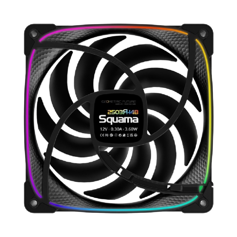 Вентилятор для корпуса Geometric Future Squama 2503RB-14 Reverse ARGB Black (1F2503R114000)