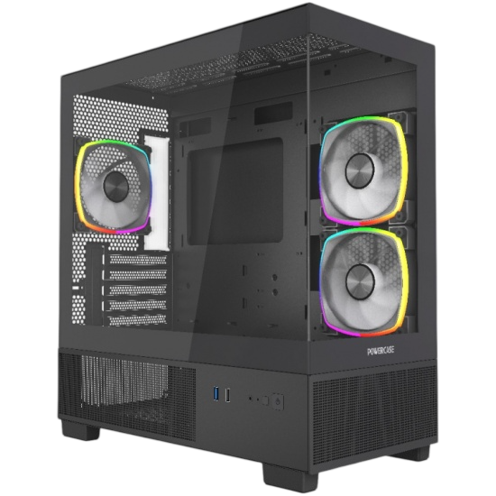 Компьютерный корпус Powercase Vision Micro M3B TG ARGB Black (CVMMB-A3)