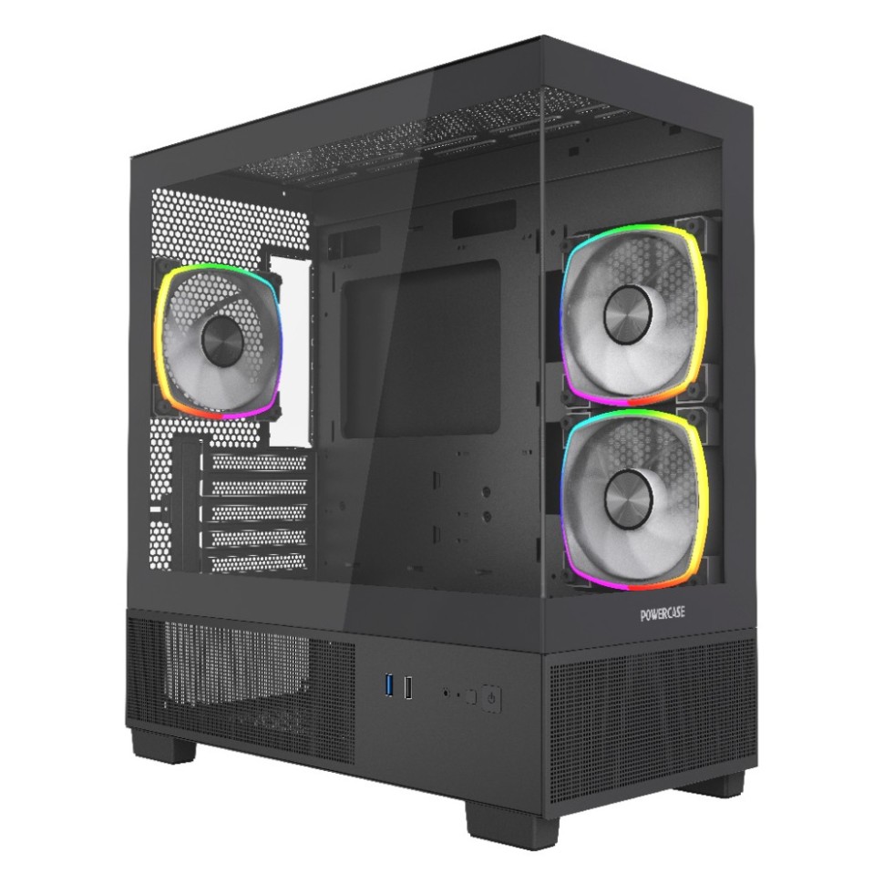 Компьютерный корпус Powercase Vision Micro M3B TG ARGB Black (CVMMB-A3)