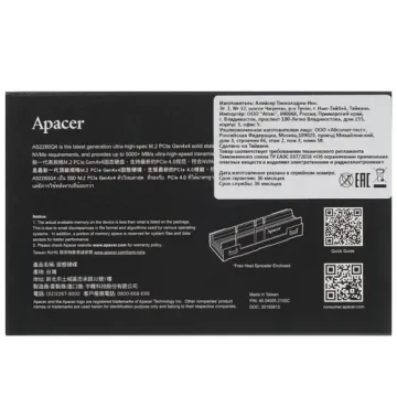 Твердотельный накопитель Apacer 1000 Gb AP1TBAS2280Q4-1