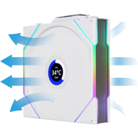 Вентилятор для корпуса Lian Li UNI FAN TL WIRELESS LCD 120 Reverse Blade 12RTLLCD1W1W ARGB White (G99.12RTLLCD1W1W.R0)